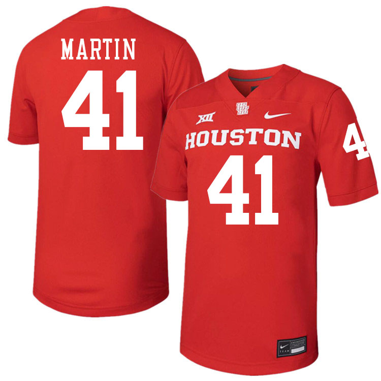 Jack Martin Houston Jersey,Houston Cougars #41 Jack Martin Jersey Youth College Uniforms-Red